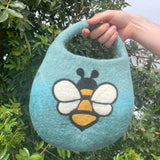 Felt Bee Bag - Blue Green