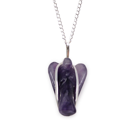 Crystal Angel Necklace - Amethyst