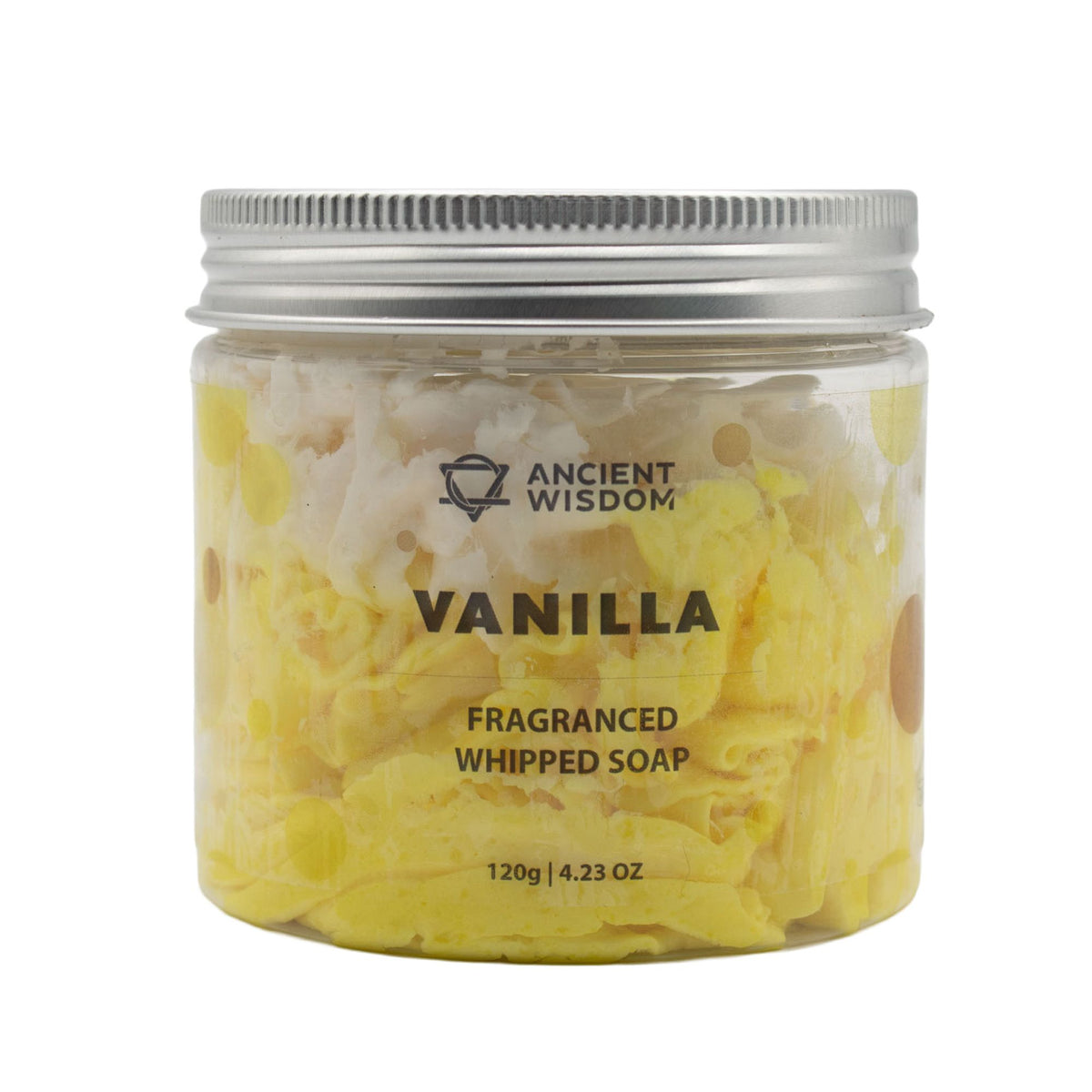 Vanilla Whipped Soap 120g in clear jar