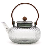 Charcoal Ribbed Pearl Glass Infuser Teapot