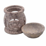 Small Soapstone Oil Burner - Triple Moon Pentagon