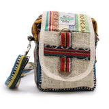 Natural Hemp & Cotton Patterned Crossbody Travel Bag