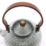 Charcoal Ribbed Pearl Glass Infuser Teapot