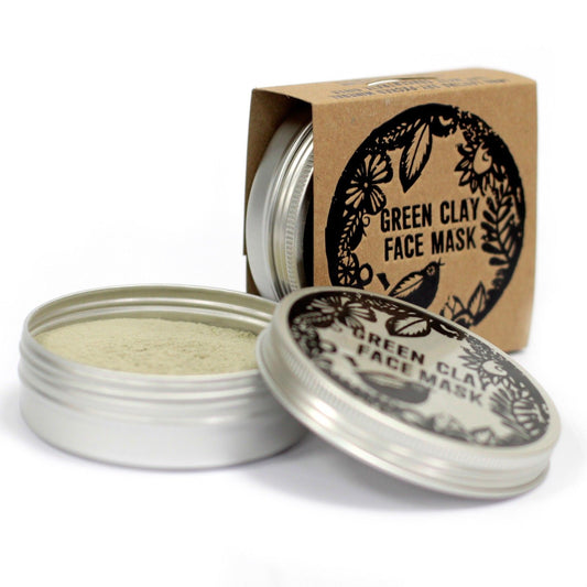 Agnes + Cat Green Clay Face Mask in aluminium tin with kraft packaging