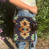 Navy Blue Kilim Messenger Festival Bag