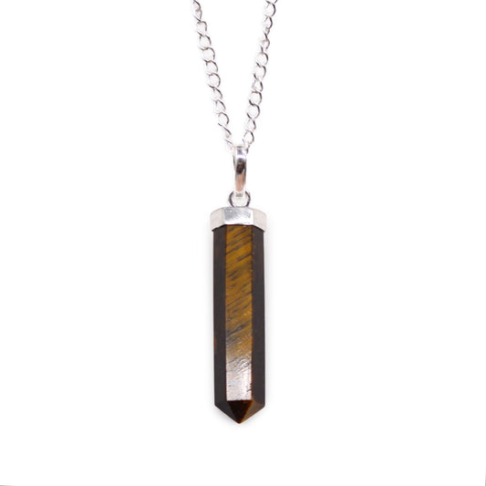 Crystal Wand Necklace - Tiger's Eye