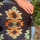 Navy Blue Kilim Messenger Festival Bag