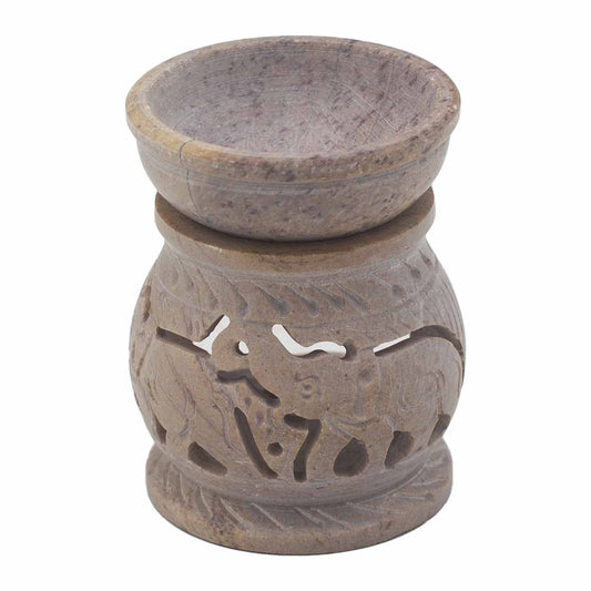 Small Elephant Soapstone Oil Burner