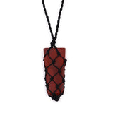 Laced Crystal Flat Point Necklace - Red Jasper