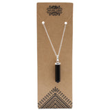 Crystal Wand Necklace - Black Agate