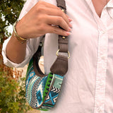 Jacquard Hobo Bag - Blue & Green