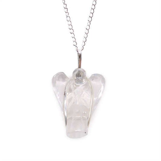 Crystal Angel Necklace - Clear Quartz