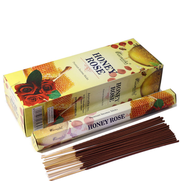 Aromatika Charcoal Free Hex Incense Sticks - Honey Rose
