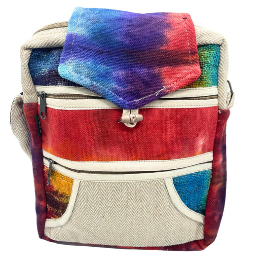 Tie-dye Fold Hemp Crossbody Bag