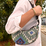 Jacquard Hobo Bag - Green