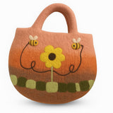 Sunflower & Bees Felt Bag