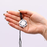 Laced Crystal Hexagon Necklace - White Howlite