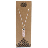 Crystal Wand Necklace - Rose Quartz
