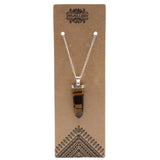 Crystal Flat Point Necklace - Tiger's Eye