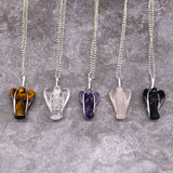 Crystal Angel Necklace  - Tiger's Eye