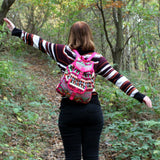 Jacquard Pink Backpack
