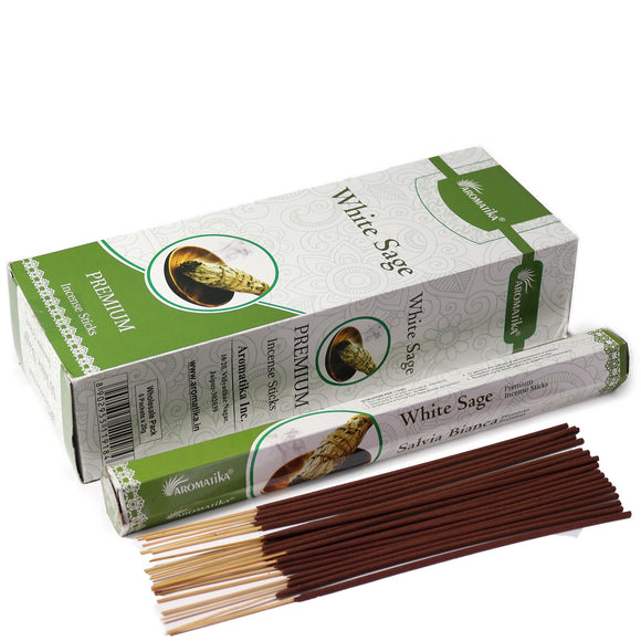 Aromatika Charcoal Free Hex Incense Sticks - White Sage