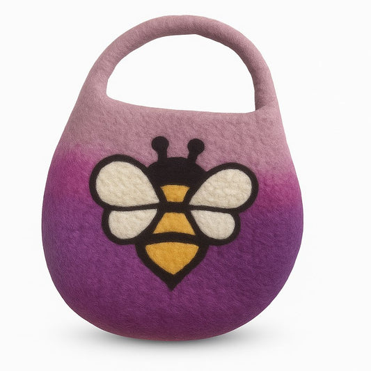 Felt Bee Bag - Purple