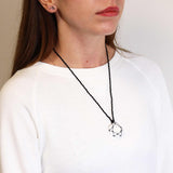 Laced Crystal Hexagon Necklace - White Howlite
