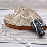 Crystal Angel Necklace - Black Agate