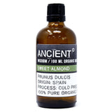 Aromatherapy Organic Base Oil 100ml - Sweet Almond