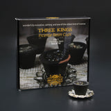 Three Kings Incense Resin Cups packaging with incense cups on a dark background
