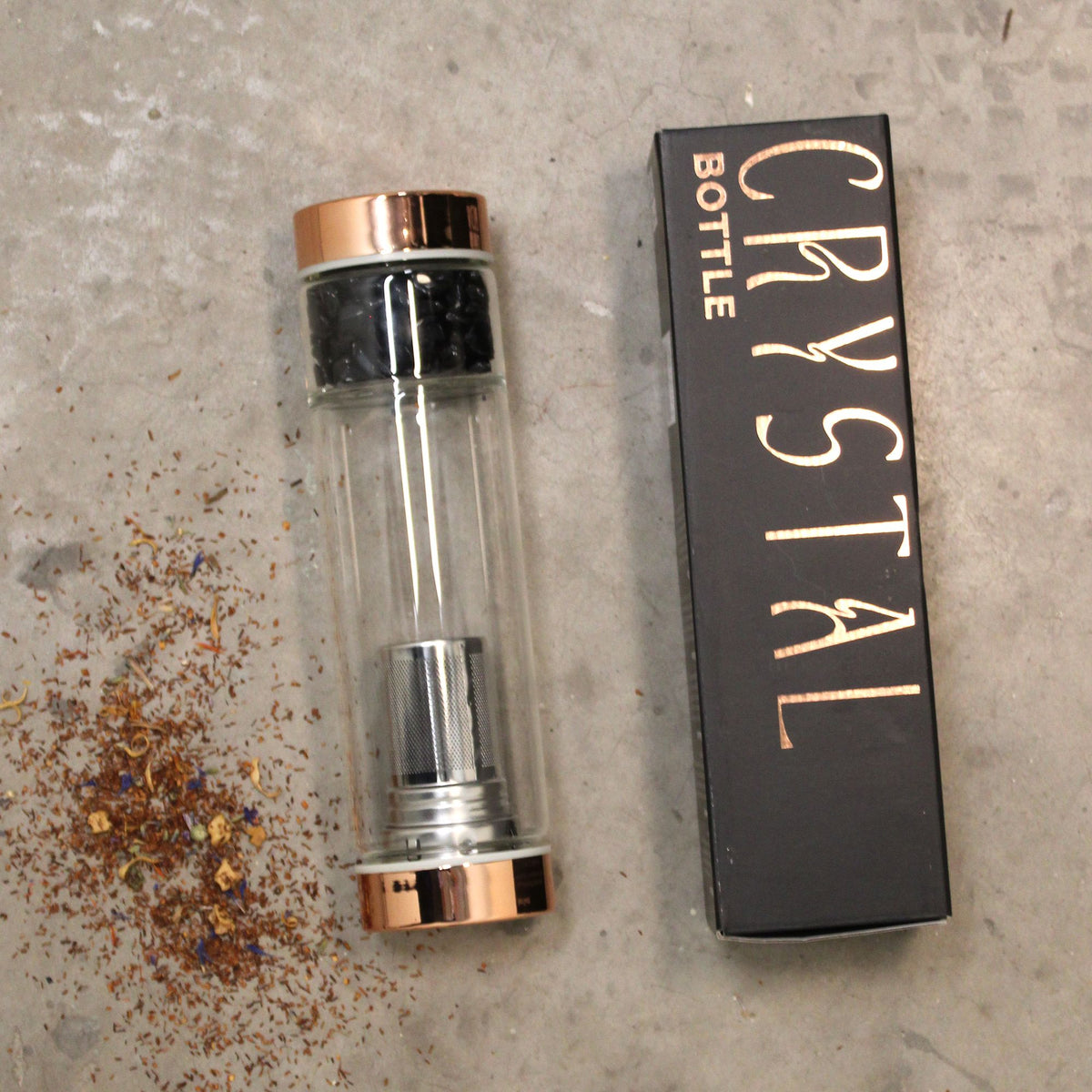 Red Jasper Crystal Tea Infuser Bottle