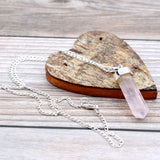 Crystal Wand Necklace - Rose Quartz