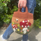 Mushroom Garden Felt Bag