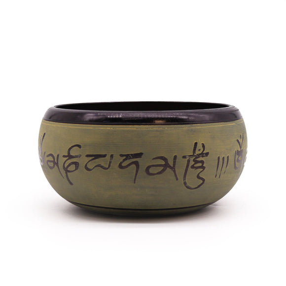 Earth Powder Singing Bowl - Mantra Five Buddha 16cm