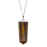 Crystal Flat Point Necklace - Tiger's Eye