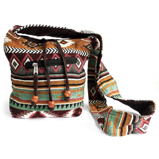 Jacquard Brown Sling Bag