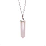 Crystal Wand Necklace - Rose Quartz