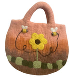 Sunflower & Bees Felt Bag