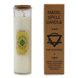 Happiness Spell Candle with Green Aventurine Crystals