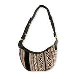 Jacquard Hobo Bag - Grey & Black