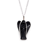 Crystal Angel Necklace - Black Agate