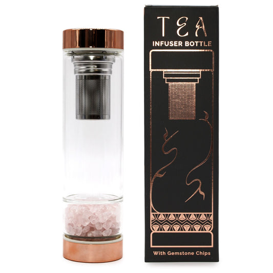 Rose Quartz Crystal Tea Infuser Bottle