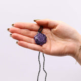 Laced Crystal Hexagon Necklace - Lepidolite