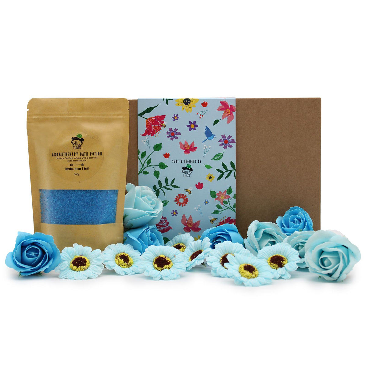 Wild Hare Total Unwind lavender orange and basil bath gift set