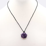 Laced Crystal Hexagon Necklace - Lepidolite
