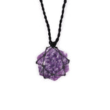 Laced Crystal Hexagon Necklace - Lepidolite