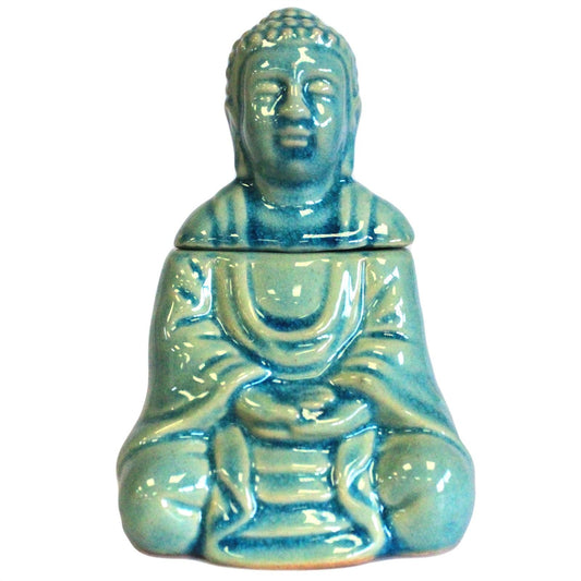 Blue Sitting Buddha Oil Burner