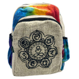Tie-dye 7 Chakras Hemp Medium Backpack
