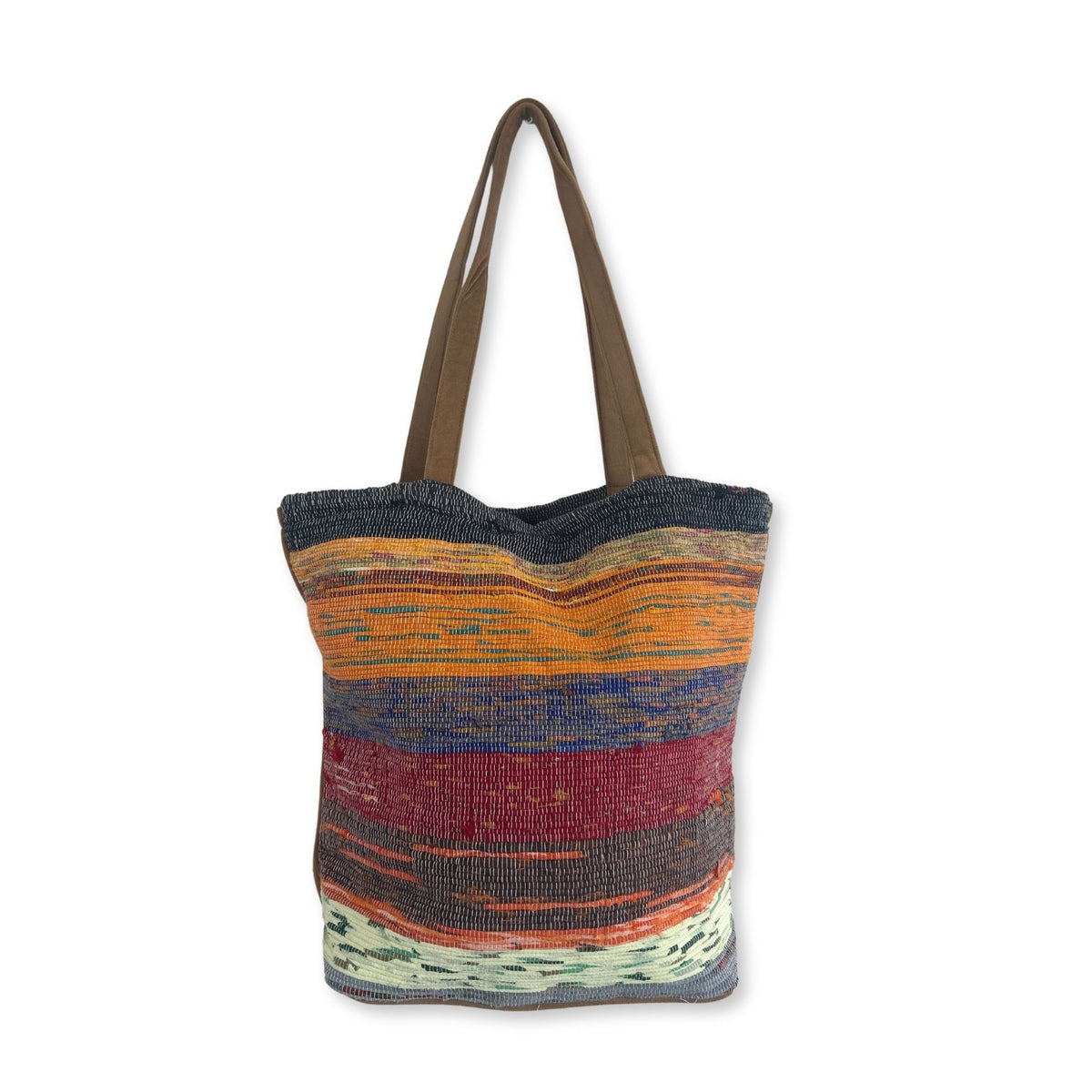 Recycled Large Rug Bag - Shades of Mushrooms